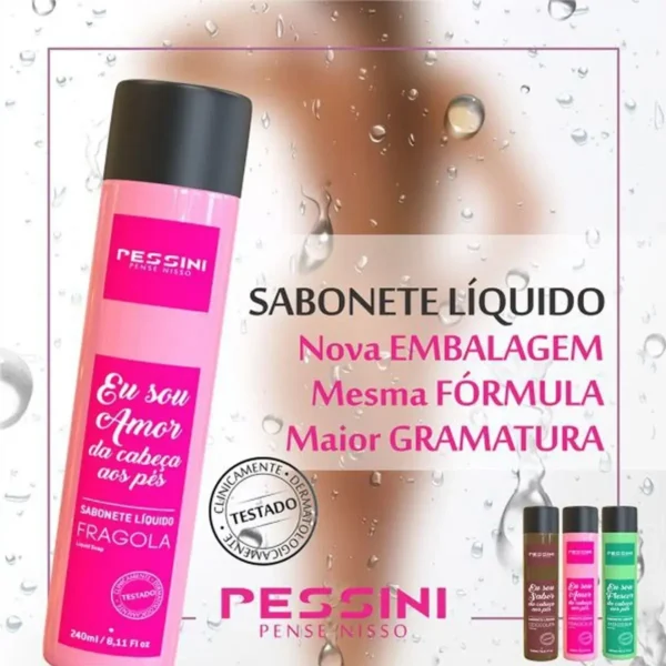 SABONETE LÍQUIDO EU SOU AMOR FRAGOLA PESSINI 240ML - Imagem 3