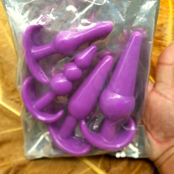 KIT DE PLUG ANAL/DILATADORES 4 PEÇAS EM SILICONE YAM BALLS - Imagem 2