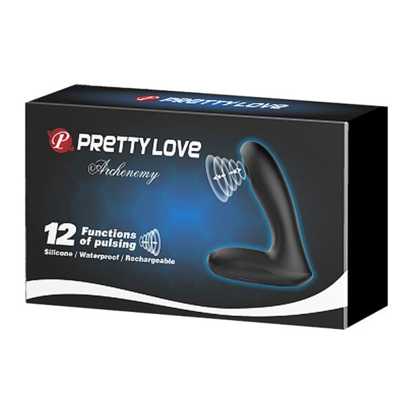 VIBRADOR DE PRÓSTATA/DEDILHAR COM 12 MODOS DE TAPPING RECARREGÁVEL USB ARCHENEMY PRETTY LOVE SI6325 - Imagem 4