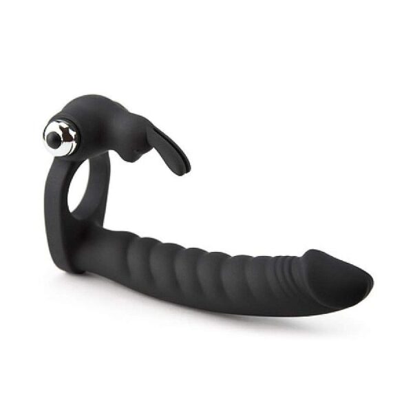 ANEL COMPANHEIRO COM PRÓTESE 14X2,6CM COM VIBRADOR E ESTIMULADOR DE CLITÓRIS À BATERIA 3XLR44 SI6265 (CONSULTE CORES) - Imagem 2