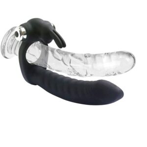 ANEL COMPANHEIRO COM PRÓTESE 14X2,6CM COM VIBRADOR E ESTIMULADOR DE CLITÓRIS À BATERIA 3XLR44 SI6265 (CONSULTE CORES)