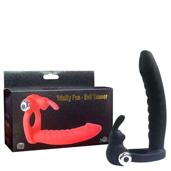ANEL COMPANHEIRO COM PRÓTESE 14X2,6CM COM VIBRADOR E ESTIMULADOR DE CLITÓRIS À BATERIA 3XLR44 SI6265 (CONSULTE CORES) - Imagem 9