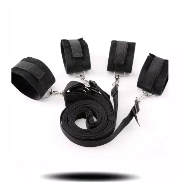 KIT BDSM BONDAGE AMARRAS PARA CAMA ALGEMAS PARA MÃOS E PÉS YAFFA YSZE626 - Imagem 3