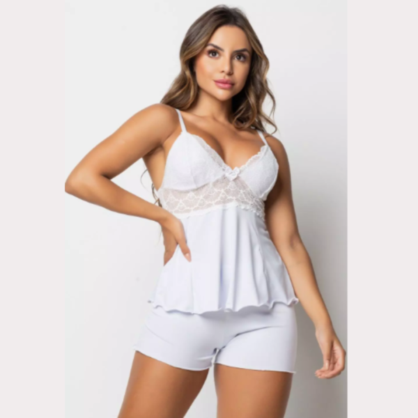 SHORT DOLL CHIC SEM BOJO COM DETALHE EM RENDA P M G GG 6 CORES MIMAR 425-1004 - Imagem 2