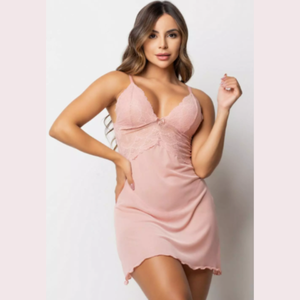 KIT AMORE CAMISOLA E ROBE EM TULE COM DETALHES EM RENDA P M G GG 5 CORES MIMAR 425-1007 - Imagem 8
