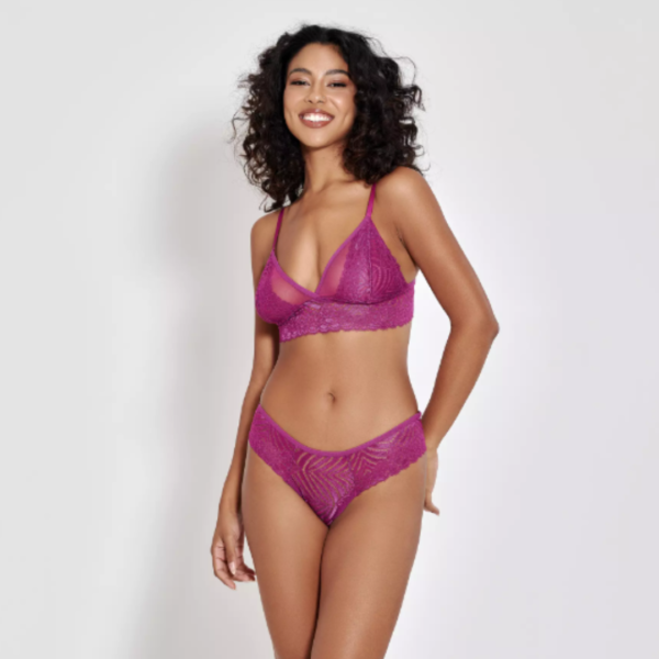 CONJUNTO KIMBERLY CALCINHA E SUTIÃ SEM BOJO EM TULE E RENDA P M G GG 3 CORES MIMAR 570-5712 - Imagem 9