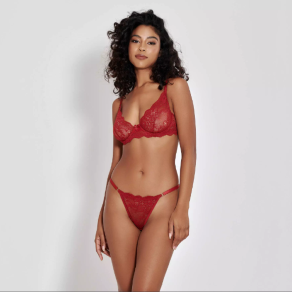 CONJUNTO LADY DE CALCINHA E SUTIÃ SEM BOJO EM RENDA P M G GG 3 CORES MIMAR 570-5714 - Imagem 9