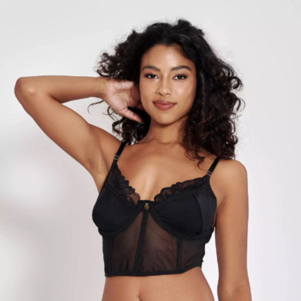 CONJUNTO DE CALCINHA E CORSELET SEM BOJO E COM ARO EM RENDA E TULE P M G GG 2 CORES MIMAR 890-0419 - Imagem 3