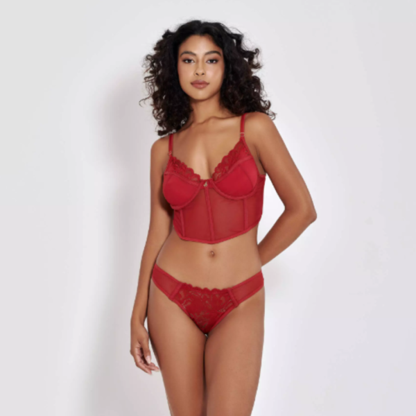 CONJUNTO DE CALCINHA E CORSELET SEM BOJO E COM ARO EM RENDA E TULE P M G GG 2 CORES MIMAR 890-0419 - Imagem 14