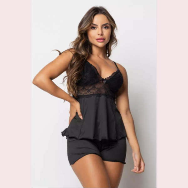 SHORT DOLL CHIC SEM BOJO COM DETALHE EM RENDA P M G GG 6 CORES MIMAR 425-1004 - Imagem 16
