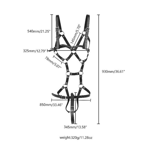 HARNESS CINTA LIGA CINTURA E OMBROS SI7051 - Imagem 6