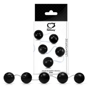 COLAR TAILANDÊS 5 BOLAS G 3,4CM REF185 SEXY FANTASY PRETO