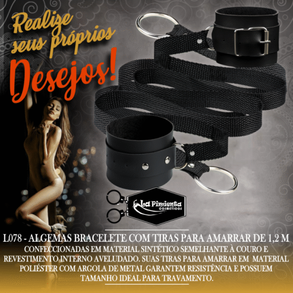 ALGEMAS BRACELETE COM TIRAS DE 1MT PARA AMARRAÇÃO LA PIMIENTA L078 - Imagem 2
