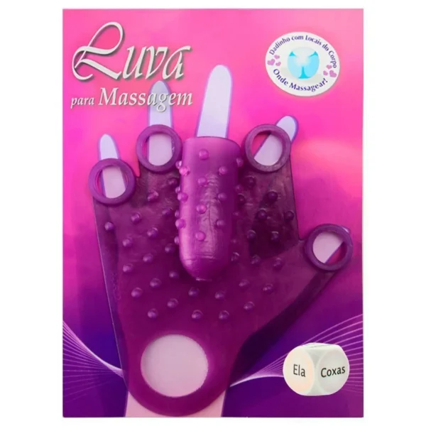 LUVA DE MASSAGEM COM DEDEIRA EM SILICONE ACOMPANHA DADO TOQUE SUAVE RELUTZ - Imagem 2