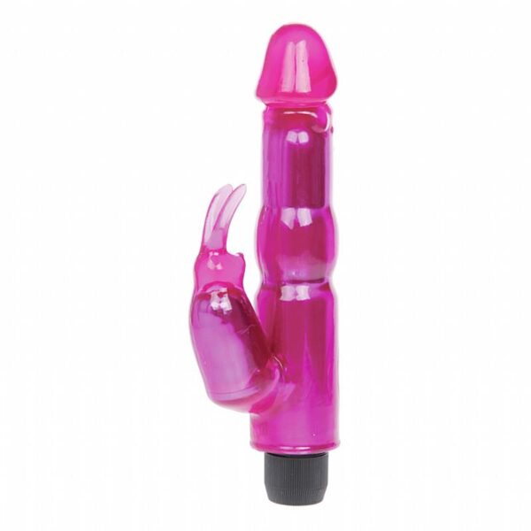 2020 - VIBRADOR SILICONE TRANSPARENTE ROTATIVO ESTIMULADOR COELHINHO MULTIVELOCIDADE 2 MOTORES 20,6X3,2CM 4XAA SI5333