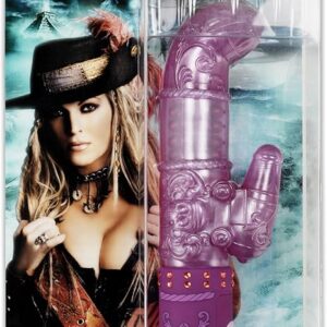 VIBRADOR DE LUXO EM SILICONE COM ESTIMULADOR COELHINHO 25X3,8CM PENETRÁVEL 12CM 4XAAA JANINE CANNON FIRE DP0000
