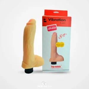 VIBRADOR PÊNIS REALÍSTICO COM ESCROTO VIBRATION LURE 8,4" 19X4CM 15,5 PENETRÁVEL PILHA 2XAA