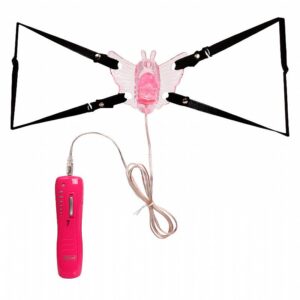 CINTA COM ESTIMULADOR VAGINAL FORMATO BORBOLETA  E ESTIMULADOR MINI PENIS ANAL E VAGINAL BUTTERFLY MINI BAILE SI6302