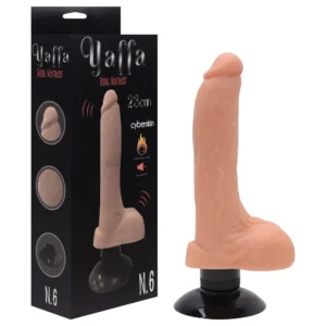 PÊNIS VIBRADOR REALÍSTICO CYBERSKIN COM ESCROTO E VENTOSA N6 23X3,5CM PILHA 2XAA YAFFA YSZE582
