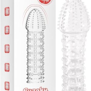 CAPA PENIANA COM NÓDULOS MASSAGEADORES MASSAGER SLEEVE EROTIC POINT TRANSPARENTE YAFFA YSZE377D