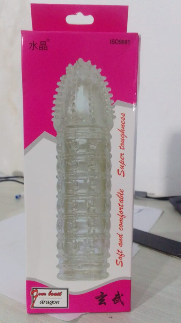 CAPA PENIANA COM NÓDULOS MASSAGEADORES MASSAGER SLEEVE EROTIC POINT TRANSPARENTE YAFFA YSZE377D - Imagem 4