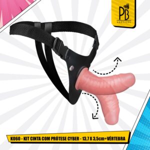 KIT CINTA COM PRÓTESE CYBERSKIN 13,7X3,5CM VÉRTEBRA AJUSTÁVEL PAU BRASIL K060