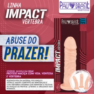 PRÓTESE REALÍSTICA MACIÇA COM VEIAS E VÉRTEBRAS 16,5X3,6CM PAU BRASIL ST1170VB