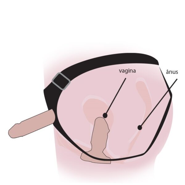 KIT CINTA COM PÊNIS 13,5X3,5CM E PLUG VAGINAL 10X3,5CM  ENTRA E SAI K IMPORT KIT002