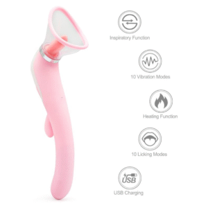 VIBRADOR DE PONTO G E CLITÓRIS 10 MODOS DE VIBRAÇÃO COM SUCÇÃO E LÍNGUA VIBRATÓRIA YAFFA YSYI 112